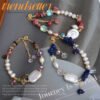 Baroque Pearl Natural Stone Pendant Bracelet