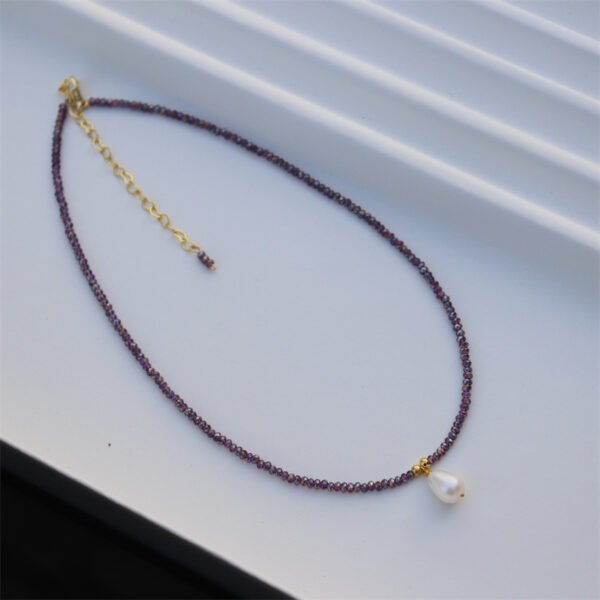 Purple Crystal Freshwater Pearl Necklace
