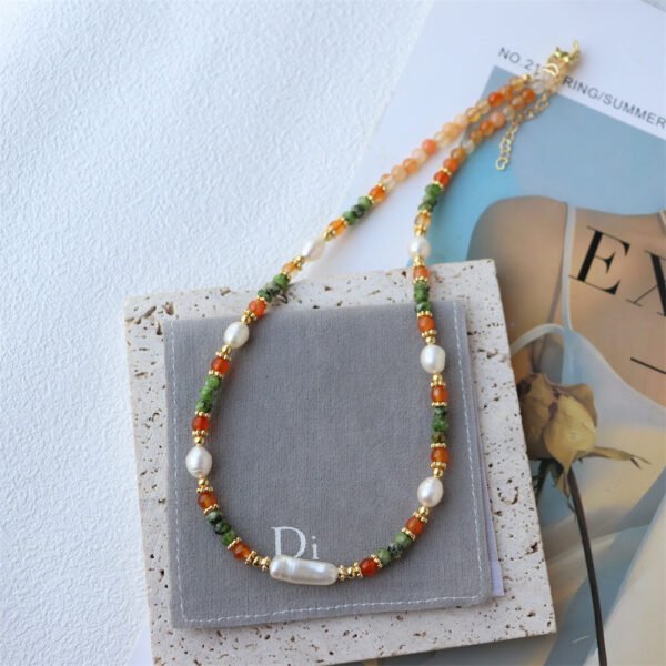 Natural Stone Baroque Freshwater Pearl Necklace