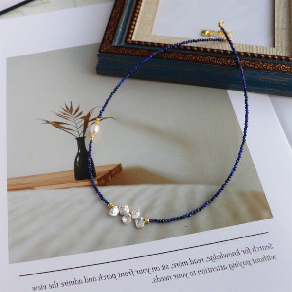 Petal Freshwater Pearl Natural Stone Clavicle Necklace