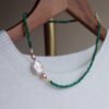 Baroque Pearl Natural Jade Necklace