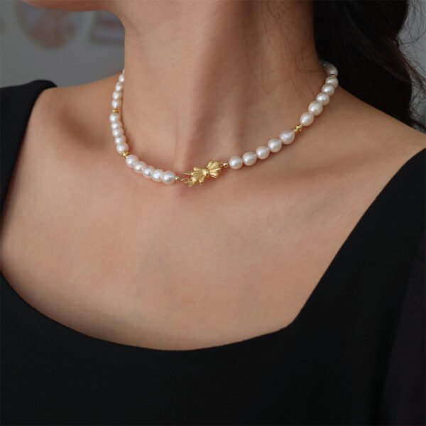 High Luster Freshwater Pearl Choker with Bow Clasp