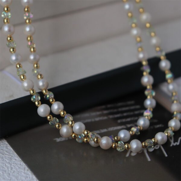 Natural Freshwater Pearl Crystal Necklace