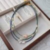 Petal Freshwater Pearl Natural Stone Clavicle Necklace