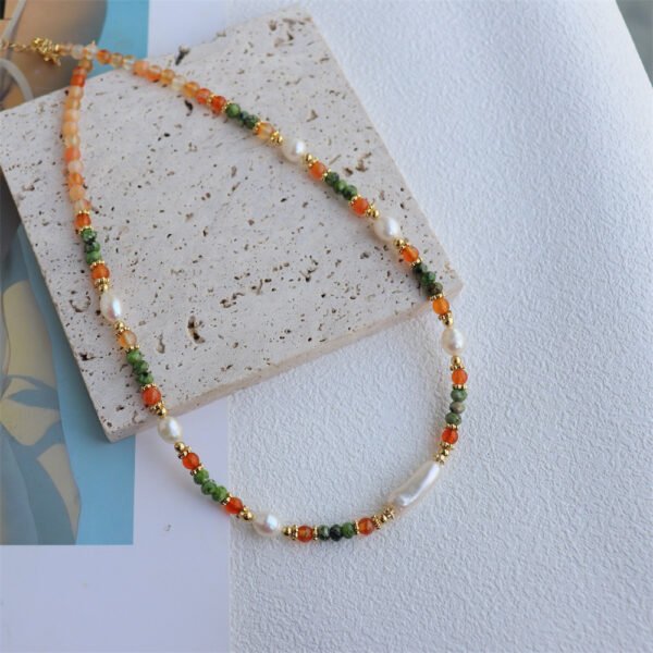 Natural Stone Baroque Freshwater Pearl Necklace