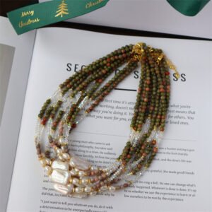 主图_2 Crystal Natural Stone Baroque Freshwater Pearl Necklace