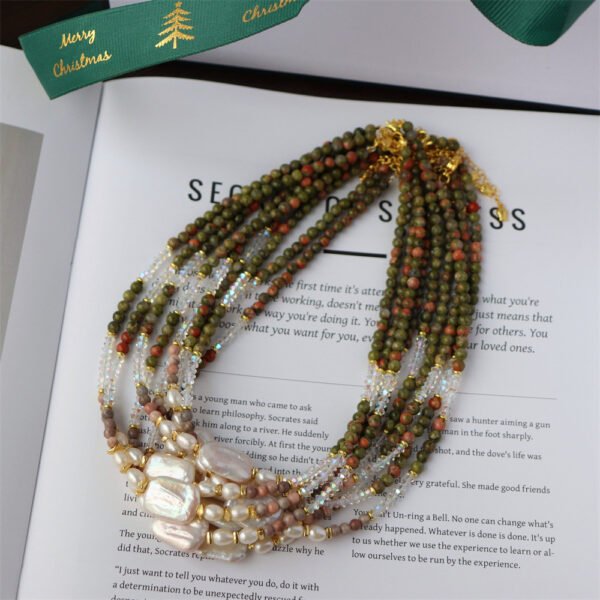 Crystal Natural Stone Baroque Freshwater Pearl Necklace