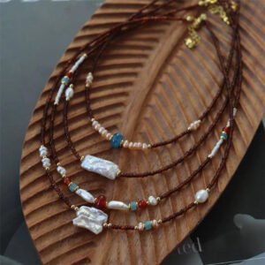 Natural Freshwater Pearl Glass Seed Bead Necklace