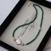 Baroque Pearl Natural Jade Necklace