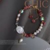 Baroque Pearl Natural Stone Pendant Bracelet