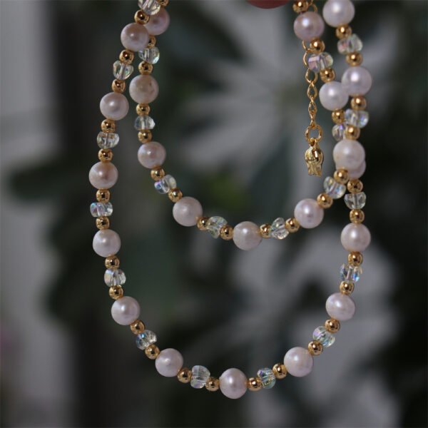 Natural Freshwater Pearl Crystal Necklace