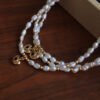 Ruby Heart Pendant Freshwater Pearl Necklace