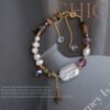Baroque Pearl Natural Stone Pendant Bracelet