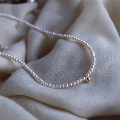 3mm High Luster Tiny Natural Freshwater Pearl Necklace