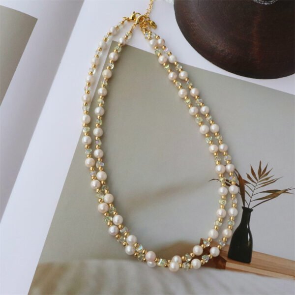 Natural Freshwater Pearl Crystal Necklace