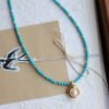 Natural Turquoise Pearl Teardrop Pendant Necklace