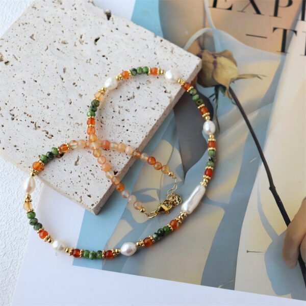Natural Stone Baroque Freshwater Pearl Necklace