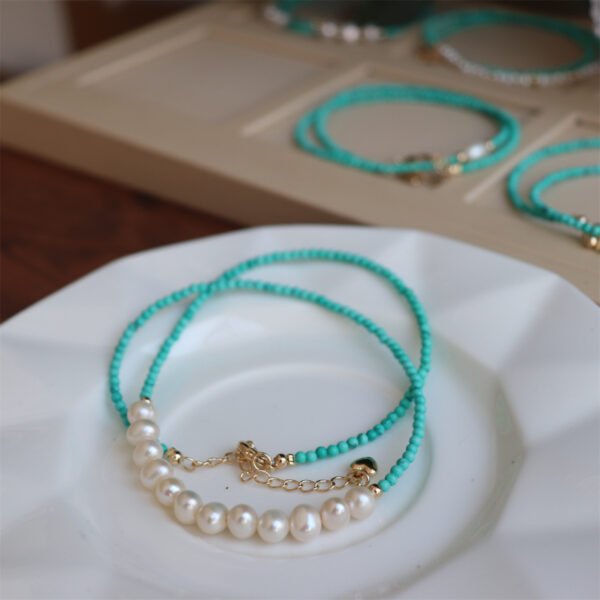 Natural Turquoise Freshwater Pearl Necklace