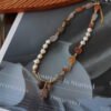 Natural Gemstone Pendant Freshwater Pearl Necklace