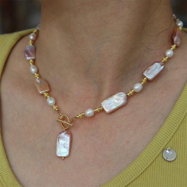 详情图片_01 Natural Freshwater Baroque Square Pearl Necklace