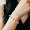 Minimal Braided Freshwater Pearl Necklace Bracelet Set