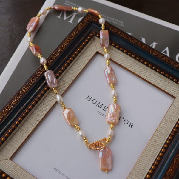 详情图片_02 Natural Freshwater Baroque Square Pearl Necklace