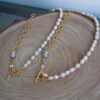 Natural Baroque Pearl with Gold-Plated Chain Necklace