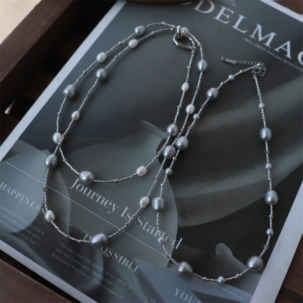 Starburst Natural Freshwater Pearl Long Sweater Necklace