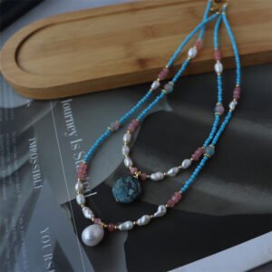 详情图片_03 Natural Freshwater Pearl Gemstone Pendant Necklace