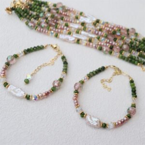 详情图片_03 Freshwater Pearl Natural Stone Crystal Design Bracelet