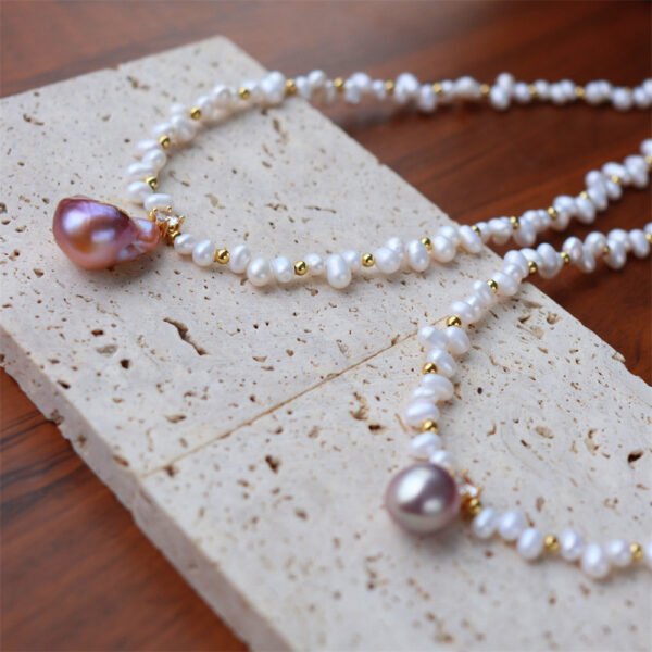 Baroque Freshwater Pearl Pendant Choker Necklace