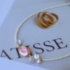 Natural Freshwater Pearl Gemstone Crystal Choker Necklace