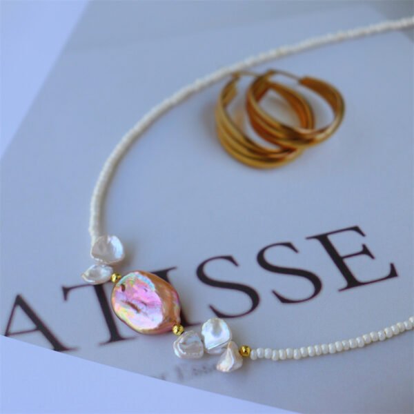 Natural Freshwater Pearl Gemstone Crystal Choker Necklace