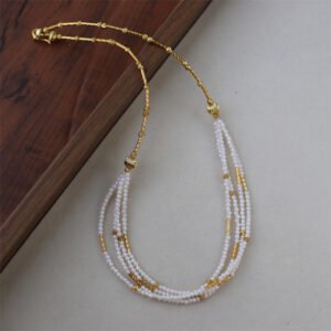 Multi-strand Natural Freshwater Pearl Choker Necklace