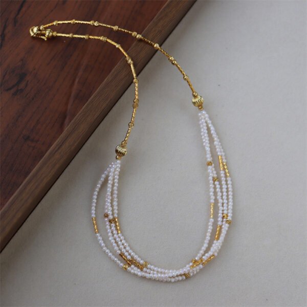 详情图片_04 Multi-strand Natural Freshwater Pearl Choker Necklace