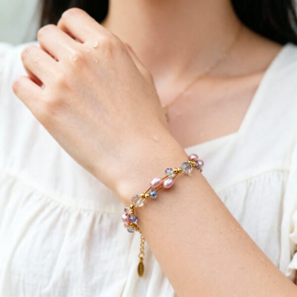 Natural Freshwater Pearl Crystal Bracelet