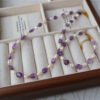 Natural Amethyst Freshwater Pearl Necklace Bracelet Jewelry Set