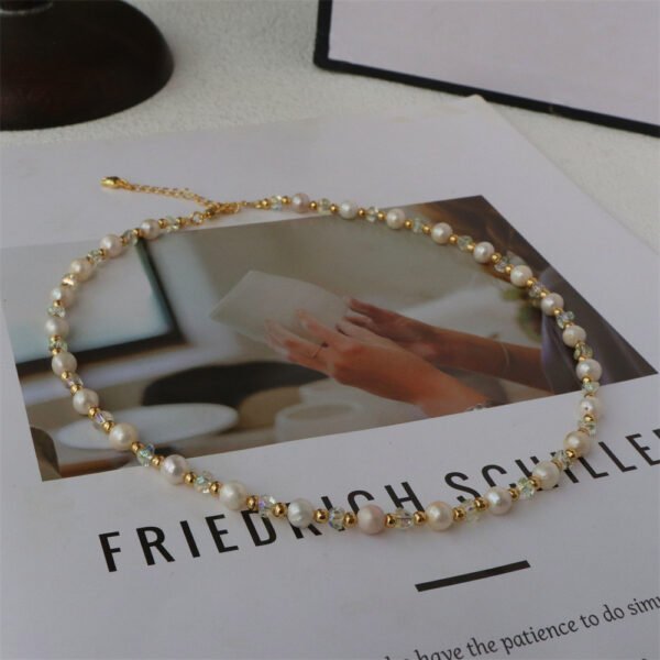 Natural Freshwater Pearl Crystal Necklace