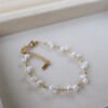 Minimal Braided Freshwater Pearl Necklace Bracelet Set