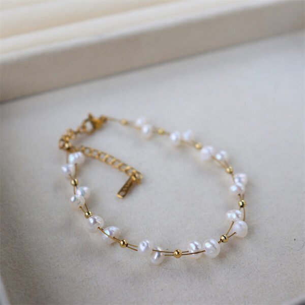 Minimal Braided Freshwater Pearl Necklace Bracelet Set