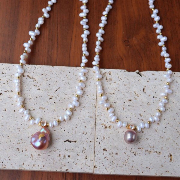 Baroque Freshwater Pearl Pendant Choker Necklace