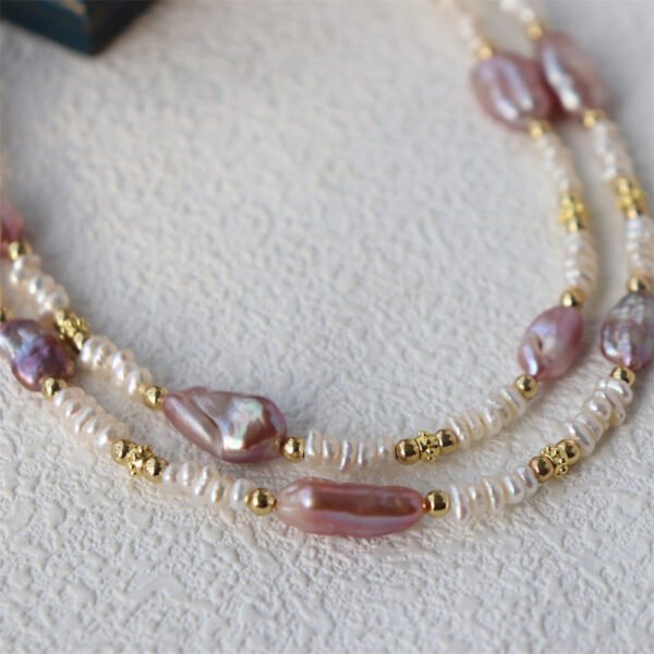 详情图片_05 Lavender Freshwater Baroque Pearl Choker Necklace