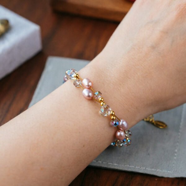 Natural Freshwater Pearl Crystal Bracelet