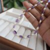 Natural Amethyst Freshwater Pearl Necklace Bracelet Jewelry Set