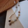 Natural Gemstone Pendant Freshwater Pearl Necklace