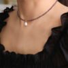 Purple Crystal Freshwater Pearl Necklace