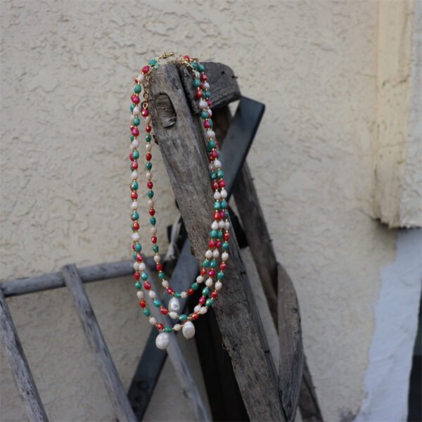 Faceted Crystal Freshwater Pearl Pendant Choker Necklace