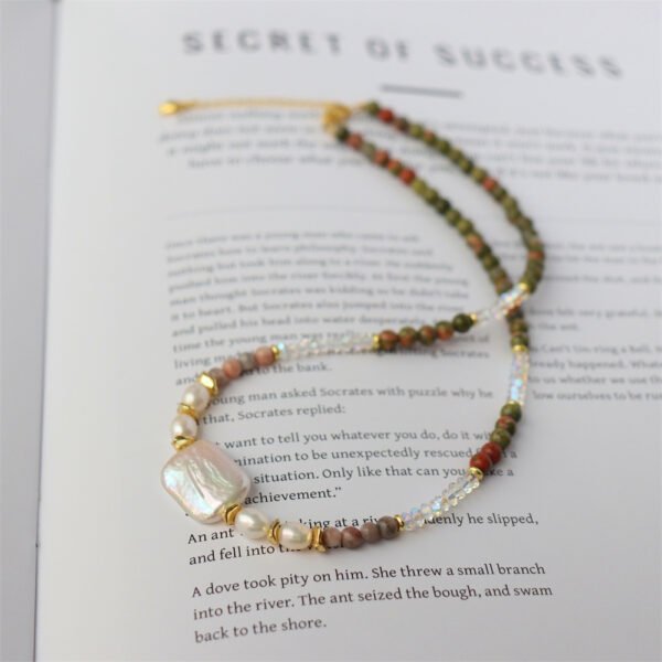 Crystal Natural Stone Baroque Freshwater Pearl Necklace