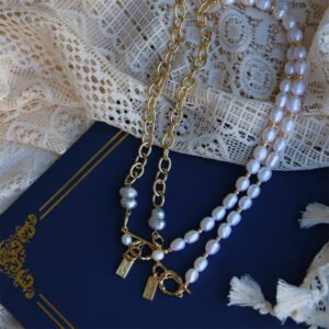 详情图片_06 Natural Baroque Pearl with Gold-Plated Chain Necklace