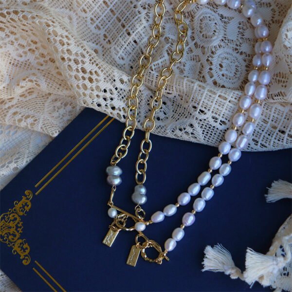 Natural Baroque Pearl with Gold-Plated Chain Necklace